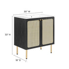 Modway - Chaucer 30" Vanette de salle de bain - Noir Blanc-Tablette réglable