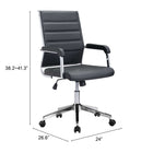 Zuo - Liderato Chaise de bureau - Noir-8
