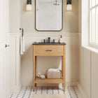 Modway - Zaire 24" Vanette de salle de bain - Noir naturel-Tir de poignée métallique