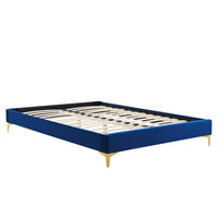 Modway - Sutton Performance Velvet Cadre de lit simple, Marine-Cadre de lit simple
