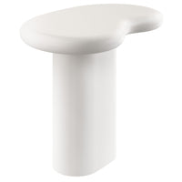 Modway - Elowen Terrasse extérieure Pierre Table d’appoint, Blanc-Construction en béton lisse