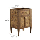 Modway - Elysian 24" Armoire de toilette de salle de bain (lavabo non inclus) - Brown-Charnières de cuisine dissimulées