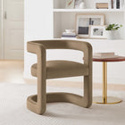 Modway - Winslow Tonneau Performance Velvet Chaise à manger - Taupe-Tissu de velours Performance