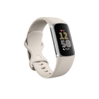 Google - Fitbit Bracelet d'activité Charge 6 - Porcelaine/Aluminium Argent-Suivi continu de la fréquence cardiaque