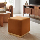 Modway - Tilden Velous de performance carré 17" Rembourré Ottoman - Rouille naturelle-Rembourrage en mousse dense