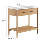 Modway - Zaire 36" Vanette de salle de bain - Blanc naturel-Tiroir compact