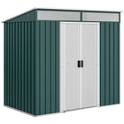 Outsunny - Abri de jardin extérieur 6,5 pi x 4 pi avec kit de fondation - vert-Sert d'abri à vélos en métal, d'abri à outils, d'abri pour générateur ou de rangement pour tondeuse à gazon
