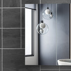 HOMCOM - Armoire à pharmacie avec miroir, portes et étagère - blanc-Dimensions totales : 23,6 po l x 4,7 po P x 21,7 po H (60 x 12 x 55 cm)   
