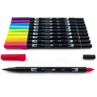Tombow - Stylos à double pointe, couleurs vives, paq./10-Encre à base d'eau sans odeur, sans maculage