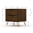 Manhattan Comfort - Rockefeller ensemble de commode de chambre à coucher de style milieu du siècle moderne 3 pièces - brun-Comprend des tiroirs spacieux avec un mécanisme de glissement simple de 0,75