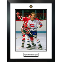 Guy Lafleur photo with Alumni Coin - Impression encadree - 27" x 35"-Qualité supérieure - print framed