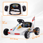 Qaba - Kart à pédales électrique pour enfants 6V 7AH - blanc-Fabriqué en PP et en métal pour une longue durée de vie 