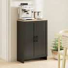 HOMCOM - Buffet moderne 23,6 po L avec rangement - noir-Portes shaker avec dessus naturel pour une décoration simple 