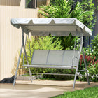 Outsunny balançoire de patio 3 places, gris clair-Entretien facile et housse amovible pour le lavage
