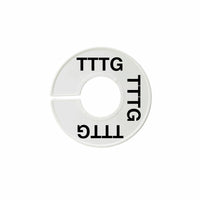 Eddie's -  Rond Les séparateurs de tailles - TTTG - blanc avec impression noire - Paquet de 100-Plastique blanc avec du texte en noir