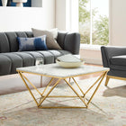 Modway - Vertex Métal d’or Acier inoxydable Table basse - Or Blanc-Acier inoxydable en or poli