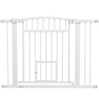 PawHut - Porte pour chien 30"-41" L avec petite porte et kit d'extension - 30" H-Barrière haute de 30,3 po (77 cm)