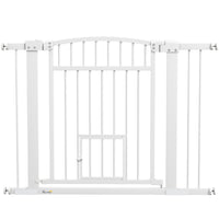PawHut - Porte pour chien 30"-41" L avec petite porte et kit d'extension - 30" H-Barrière haute de 30,3 po (77 cm)