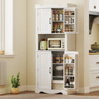 HOMCOM - Armoire de cuisine garde-manger 73 po avec étagères de porte - blanc-Les étagères de porte sont équipées de garde-corps pour éviter que les objets ne tombent 