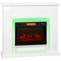 HOMCOM - Cheminée électrique 41 po avec manteau et effet de flamme 3d réglable - 1400 W - blanc-Chauffage puissant de 1400 W avec 4777 BTU réchauffe rapidement les pièces jusqu'à 323 pi²