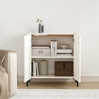 Manhattan Comfort - Buffet d’appoint moderne Abbey 31,5 po - Érable et blanc cassé-Portes élégantes sans poignées pour un aspect épuré et dégagé