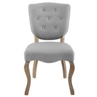 Modway - Array Vintage français rembourré Fauteuil d’appoint de salle à manger - Gris clair-Capsules de pied non marquées