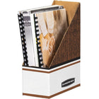 Bankers Box - Boîte de rangement pour porte-revues surdimensionnée  - Blanc-Construction ondulée de qualité supérieure avec panneaux latéraux collés résistant à une utilisation quotidienne intensive