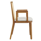 Modway - Monarch Bois et rotin Fauteuil à manger - Miel Ivoire naturel tissé à bruyère-6