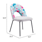 Zuo - Torrey Chaise de salle à manger - Imprimé multicolore/Gris - Ensemble de 2-6