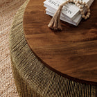 Modway - Maris Herbiers marins et bois Table basse - Noyer naturel-Cadre métallique robuste