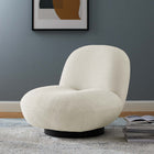 Modway - Kindred Boucle Tapis Tissu rembourré Chaise pivotante - Ivoire noir-Boucle Sellerie