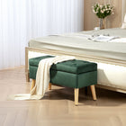 HOMCOM - Banc ottoman de rangement rembourré - vert foncé-Revêtement en tissu confortable et mousse douce pour une assise optimale   