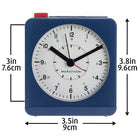 Marathon – Réveille-matin de table analogique avec veilleuse automatique, bleu-4 aiguilles : heures, minutes, secondes et alarme