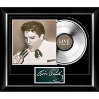 Elvis Presley Concert Cover with Silver Vinyl - Impression encadree - 28" x 24"-Qualité supérieure - music memorabilia