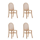 Manhattan Comfort - Lot de 4 chaises de salle à manger Paragon 44,5 cm style industriel chic - Naturel et Avoine-Chaise de salle à manger moderne style industriel chic en rotin parfaite pour la salle à manger lot de 4