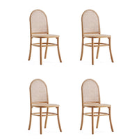 Manhattan Comfort - Lot de 4 chaises de salle à manger Paragon 44,5 cm style industriel chic - Naturel et Avoine-Chaise de salle à manger moderne style industriel chic en rotin parfaite pour la salle à manger lot de 4