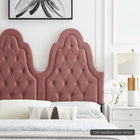 Modway - Augustine Touffe Performance Velvet Tête de lit jumelée, Rose poussiéreuse-Assemblée requise