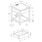 Monarch Specialties - 3202 Table d'Appoint Contemporaine 24 po à 2 Niveaux - Tiroir de Rangement - Stratifié Chêne Noir- Métal Noir-Conçue pour durer, cette table d'appoint est facile à assembler et possède un plateau facile à nettoyer, garantissant sa longévité