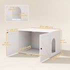 PawHut - Enclos pour bac à litière pour chat, salle de bain cachée avec portes - blanc-Intérieur spacieux offrant du confort au chat 