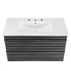 Modway - Render Support mural de 36" Vanette de salle de bain - Blanc charbon-Matchs non inclus