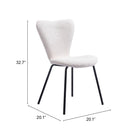 Zuo - Thibideaux Chaise de salle à manger - Ivoire - Ensemble de 2-6