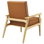 Modway - Jensen Cuir végane Chaise d’accent - Bronzage naturel-Assemblée requise