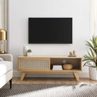 Modway - Soma 47 po Meuble TV, Chêne-Tissage naturel en rotin
