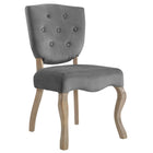 Modway - Array Français vintage Performance Velvet Fauteuil d’appoint de salle à manger - Gris-Fauteuil d’accompagnement français vintage