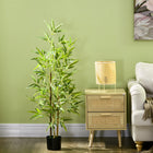 HOMCOM - Arbre de bambou artificiel 4 pi pour décoration intérieure de la maison - vert-Peu d'entretien requis 
