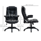 Vinsetto - Fauteuil de bureau exécutif à hauteur réglable avec roulettes pivotantes et accoudoirs - noir-Fonction bascule pour faire une pause et étirer le dos
