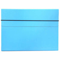 JAM Paper - Étui de transport portefeuille fin avec fermeture élastique - 9,25 x 12,5 - Bleu ciel-Étui de transport portefeuille bleu ciel