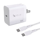 Helix - Chargeur mural USB-C + USB-A avec câble - 40 W, Blanc-40 W Chargement
