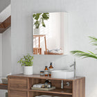 Kleankin - Armoire à pharmacie avec portes et étagère - blanc-Étagères de rangement à 2 niveaux pour stocker vos produits de beauté et articles d’hygiène quotidienne 