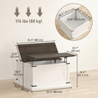 HOMCOM - Table basse relevable avec station de recharge et rangement - blanc-Un grand espace de rangement dissimulé permet de cacher soigneusement couvertures, livres et autres objets encombrants